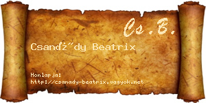 Csanády Beatrix névjegykártya