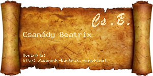Csanády Beatrix névjegykártya