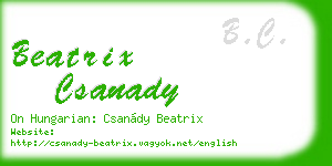 beatrix csanady business card